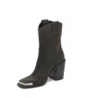 Dolce Vita Falon Boot Womens Black Square Toe Block Heel Booties Jobb2173 In Black