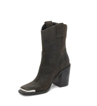 Dolce Vita Falon Boot Womens Black Square Toe Block Heel Booties Jobb2173