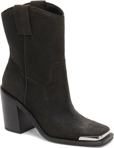DOLCE VITA FALON BOOT WOMENS BLACK SQUARE TOE BLOCK HEEL BOOTIES JOBB2173