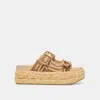 Dolce Vita Falyn Sandals Brown Natural Woven Raffia