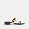 Dolce Vita Farrow Sandals Black Leather In Gold