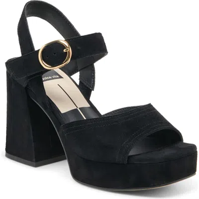 Dolce Vita Fatima Leather Platform Sandal In Black