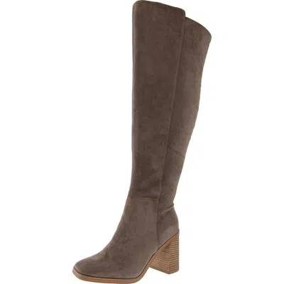 Dolce Vita Finnegan Womens Faux Leather Tall Over-the-knee Boots In Grey