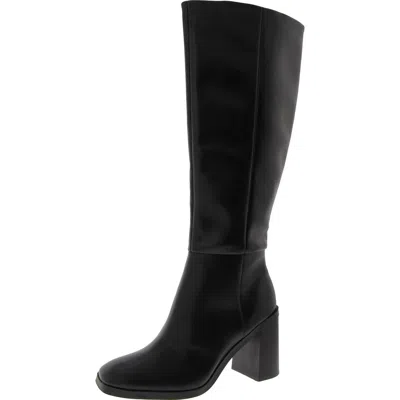 Dolce Vita Flapper Womens Faux Suede Round Toe Knee-high Boots In Black