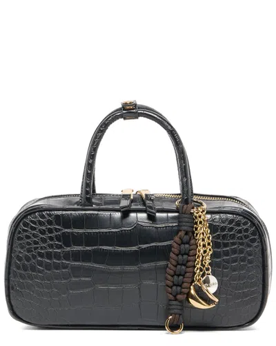 Dolce Vita Flyn Croco Satchel In Black