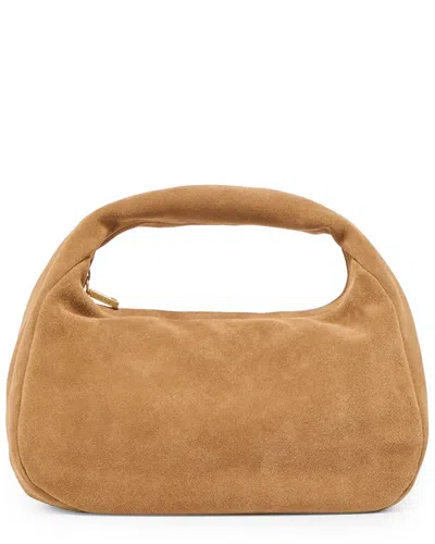 Dolce Vita Frankie Suede Moon Shaped Bag In Brown