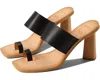 Dolce Vita Frans Slide Women's 6 M Black Stella Leather Toe Loop Sandals Khd320 In Black
