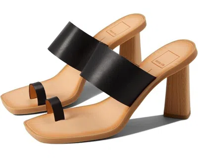 Dolce Vita Frans Slide Women's 6 M Black Stella Leather Toe Loop Sandals Khd320