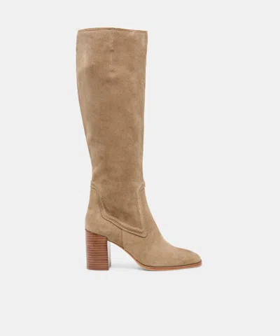 Dolce Vita Fuego Boots In Taupe Suede Size 6 By  In Neutral