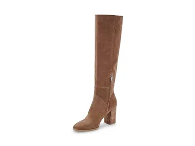 Dolce Vita Fynn Boots Women's Us 6 Brown Suede Square Toe Knee-high Rhs4088