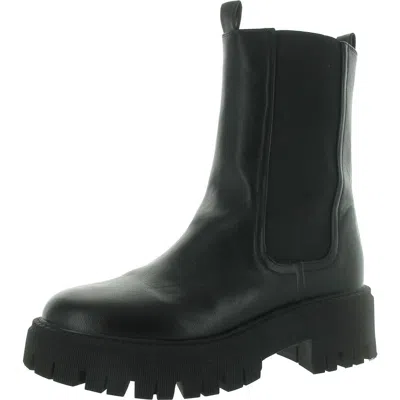 Dolce Vita Garden Womens Faux Leather Pull On Chelsea Boots In Black