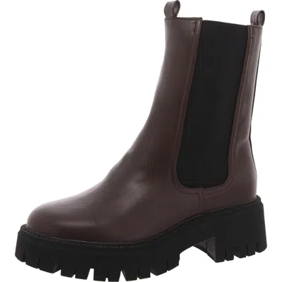 Dolce Vita Garden Womens Faux Leather Pull On Chelsea Boots In Brown