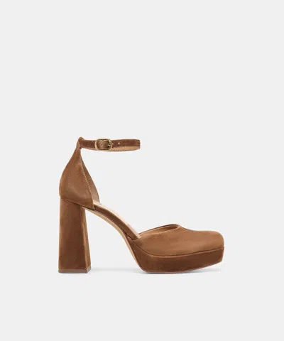 Dolce Vita Garlyn Heels In Cocoa Suede Size 6 By  In Brown