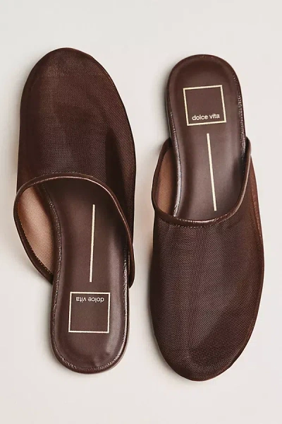 Dolce Vita Geni Mesh Mules Chocolate Mesh In Brown