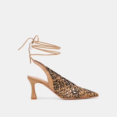 Dolce Vita Gesica Heels Black Natural Woven In Brown