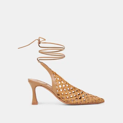 Dolce Vita Gesica Heels Natural Woven In Brown