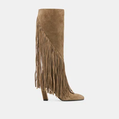 Dolce Vita Giano Boots Olive Suede In Brown