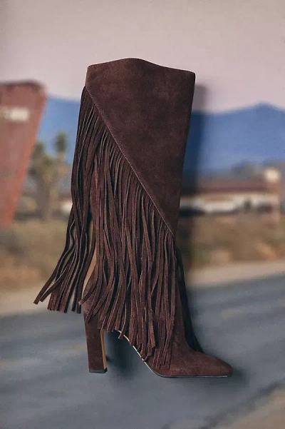 Dolce Vita Giano Suede Fringe Boots In Brown