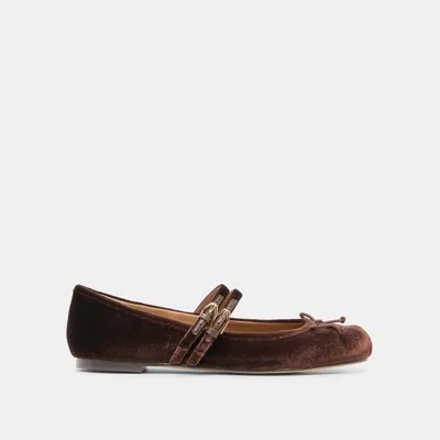Dolce Vita Gibsen Ballet Flats Chocolate Velvet In Brown
