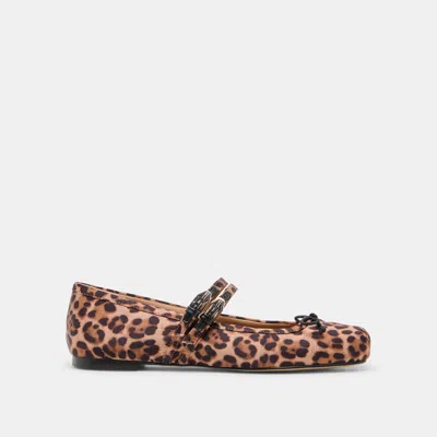 Dolce Vita Gibsen Ballet Flats Dk Leopard Satin
