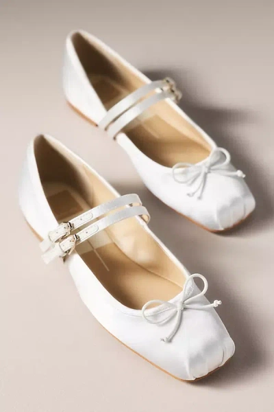 Dolce Vita Gibsen Satin Ballet Flats In White