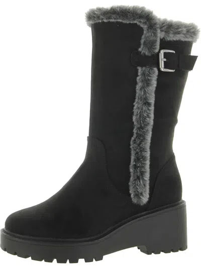 Dolce Vita Kids' Girls Dv By  Flow Boots Black Faux Suede Round Toe Knee-high Zpo3463