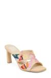 Dolce Vita Gitel Slide Sandal In Floral Multi Woven Raffia