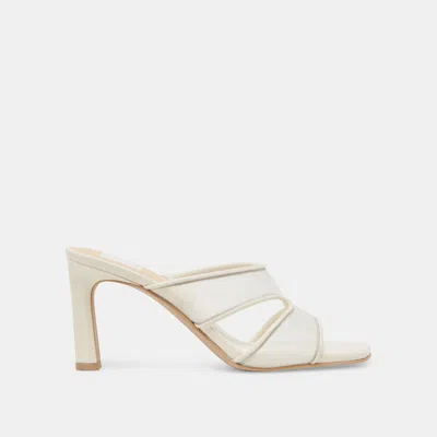 Dolce Vita Gitel Wide Heels Off White Mesh