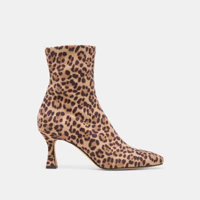 Dolce Vita Glamor Boots Dk Leopard Stella Suede In Brown