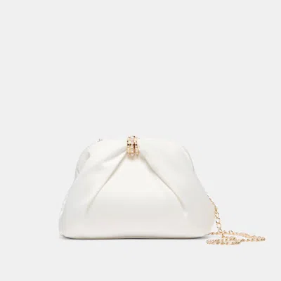 Dolce Vita Gleam Clutch In White Satin By