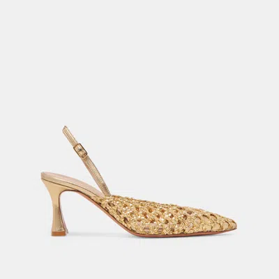 Dolce Vita Gloria Heels Gold Woven