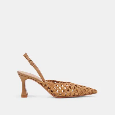 Dolce Vita Gloria Heels Natural Woven In Brown