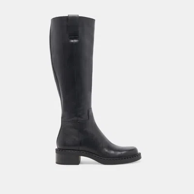 Dolce Vita Glory H2o Extra Wide Calf Boots Black Leather