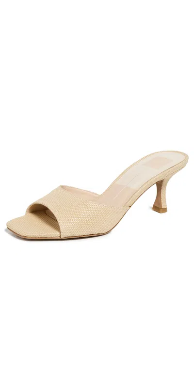 Dolce Vita Glynda Raffia Mules Natural Raffia In Brown