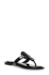 Dolce Vita Gotie Laser Cut Studded Thong Sandal In Black Patent