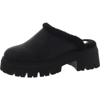 Dolce Vita Gracelyn Womens Faux Leather Platform Loafer Slippers In Black