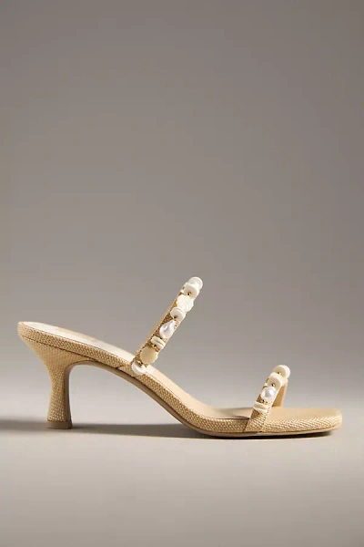 Dolce Vita Grayson Raffia Kitten Heels In White