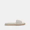 Dolce Vita Grazie Womens Basketweave Slip On Slide Sandals In Neutral