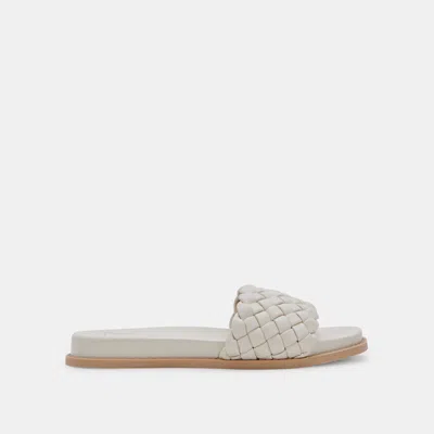 Dolce Vita Grazie Womens Basketweave Slip On Slide Sandals In Neutral