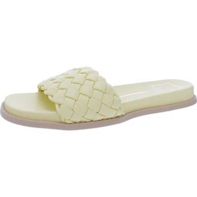 Dolce Vita Grazie Womens Basketweave Slip On Slide Sandals In Multi