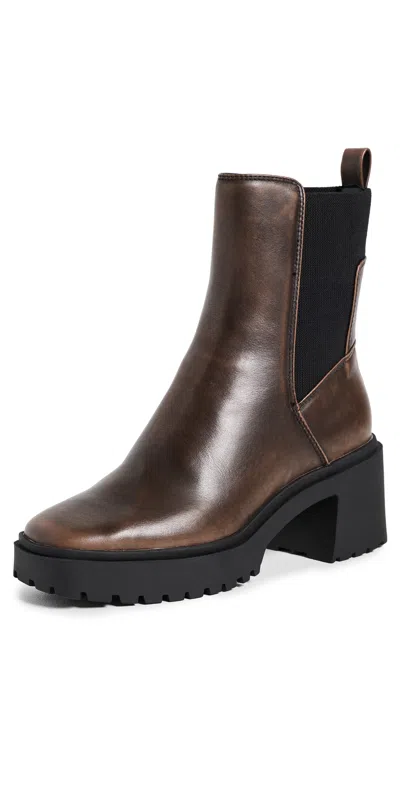 Dolce Vita Grizly H2o Waterproof Boots In Brown Leather Size 6 By