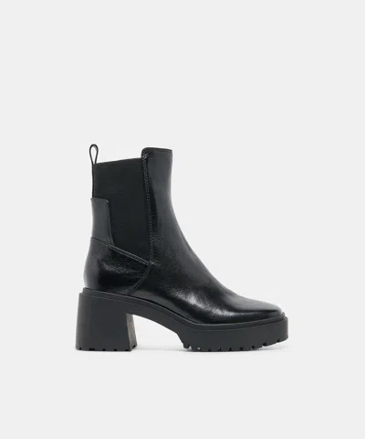 Dolce Vita Grizly H2o Waterproof Wide Boots In Midnight Leather Size 9.5w By  In Multi