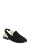Dolce Vita Hardi Faux Fur Slingback Flat In Black Nubuck
