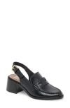 Dolce Vita Women's Hardi Block-heel Slingback Loafer Pumps In Midnight Crinkle Patent
