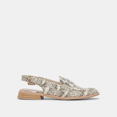 Dolce Vita Hardi Loafers Grey White Snake Embossed