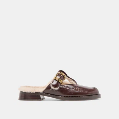 Dolce Vita Harlah Plush Flats Chocolate Leather In Brown