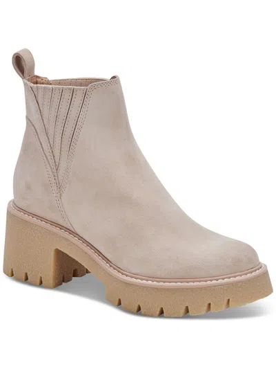 Dolce Vita Harte H20 Womens Almond Toe Chelsea Ankle Boots In Grey