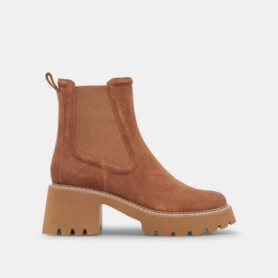 Dolce Vita Hawk H20 Booties Chestnut Suede In Brown