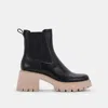 Dolce Vita Hawk H2o Booties Black Leather In Black