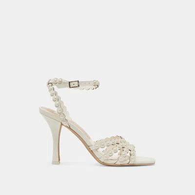 Dolce Vita Hellen Pearl Heels White Leather